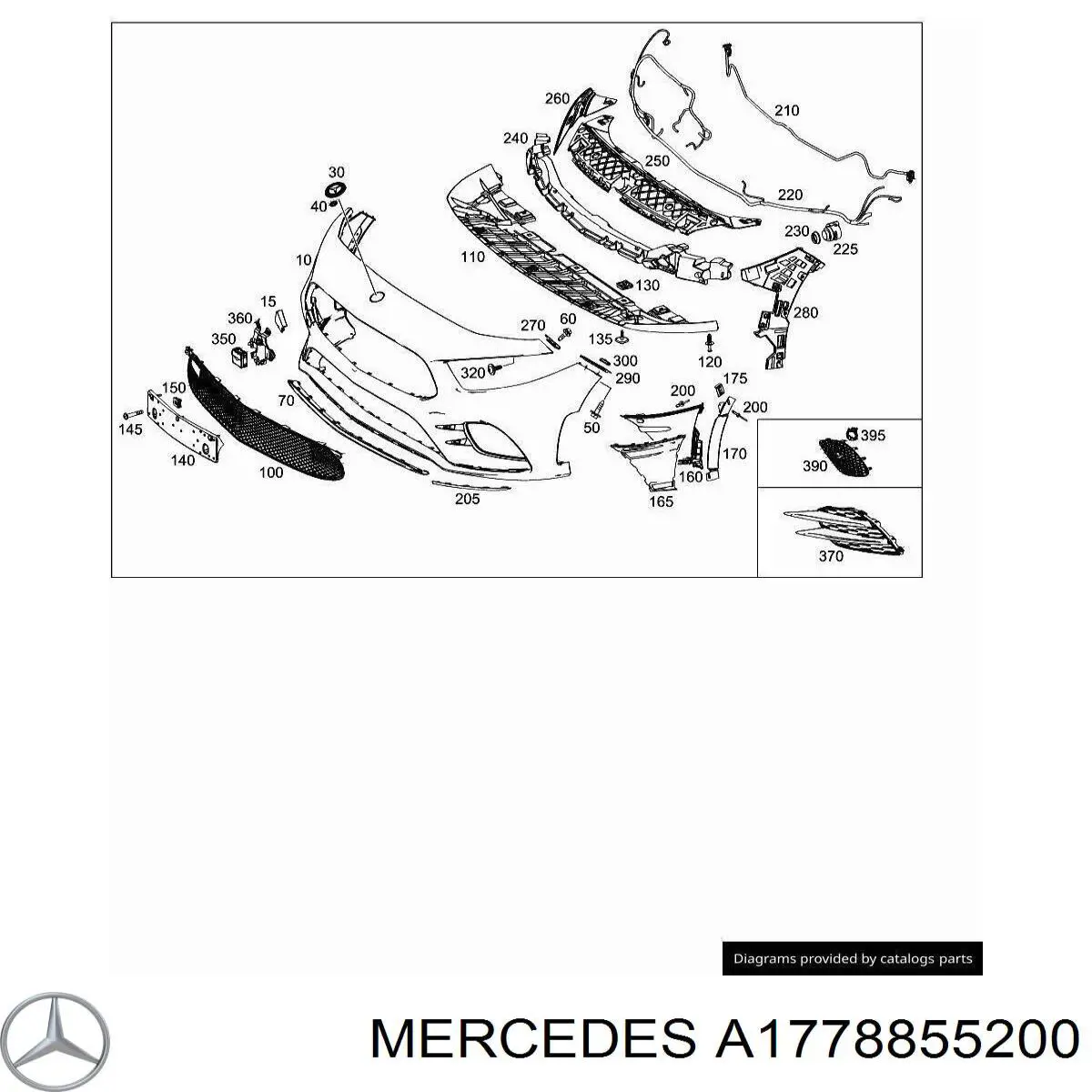 A1778855200 Mercedes Праве кріплення переднього бампера