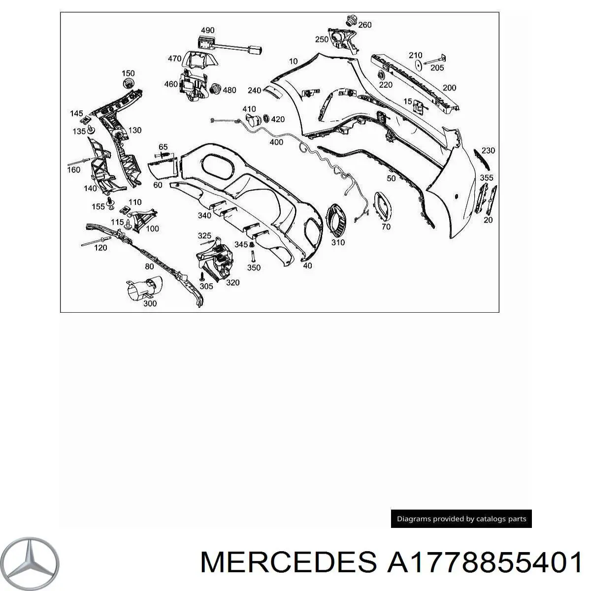 Накладка бампера заднього Mercedes A1778855401 ціна, від 84.65 USD