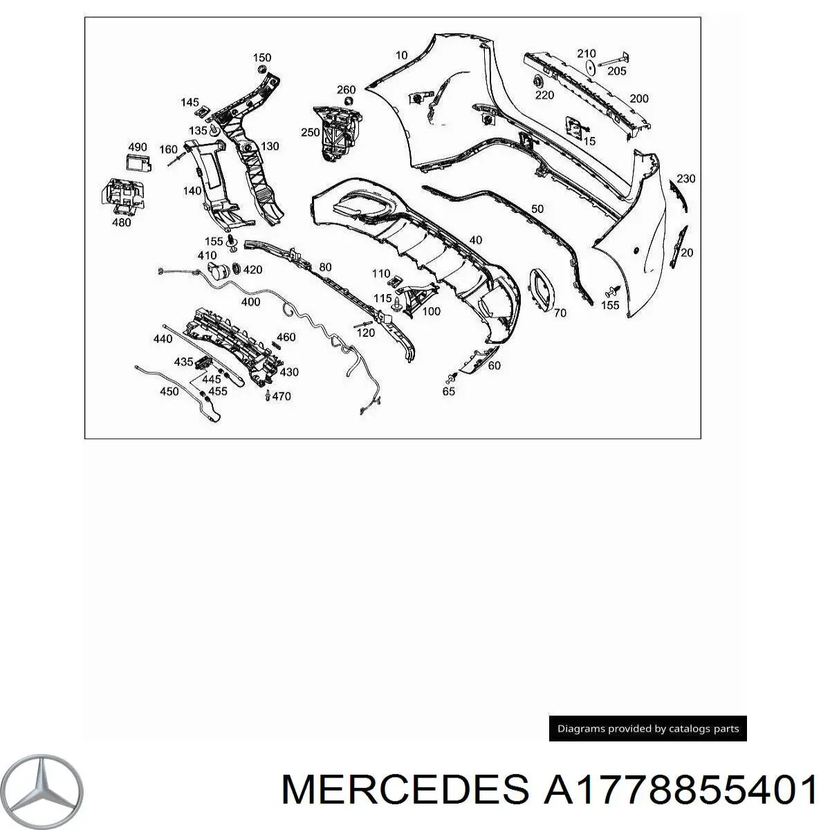 Накладка бампера заднього на Mercedes A (W177)