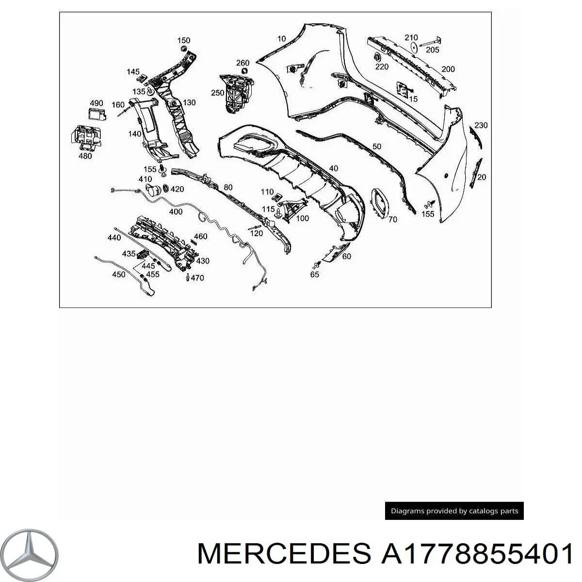  Накладка бампера заднього Mercedes A 