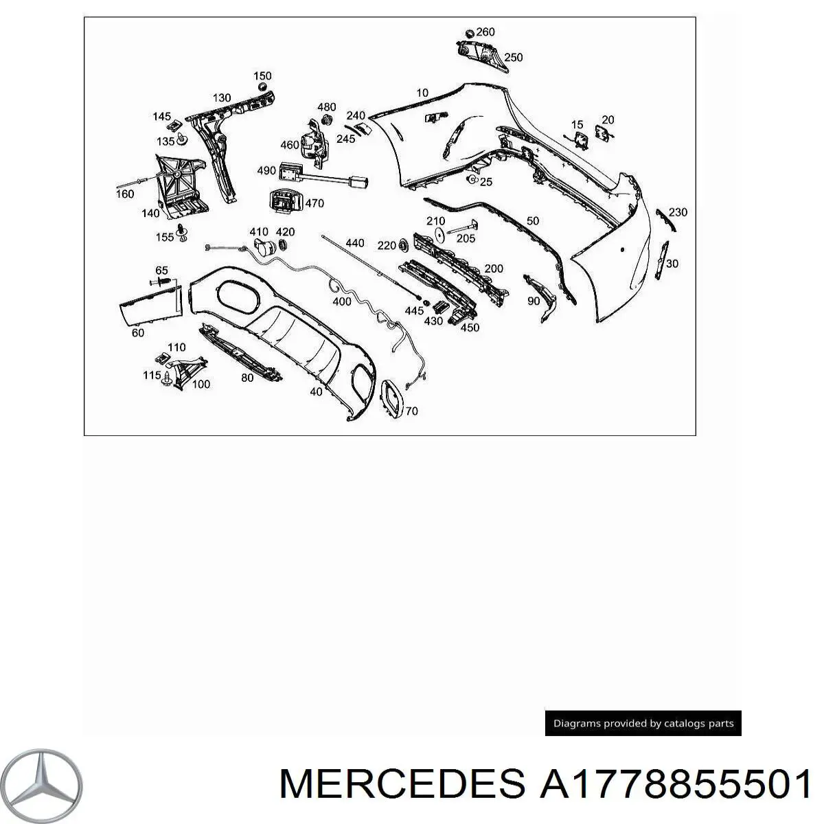 A1778855501 Mercedes Накладка бампера заднього