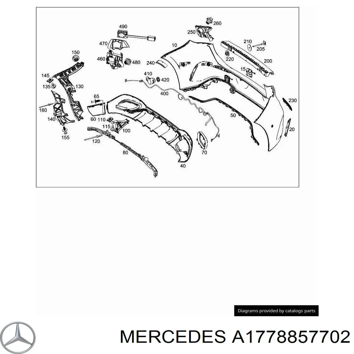A1778857702 Mercedes Заглушка бампера буксирувального гака, задня