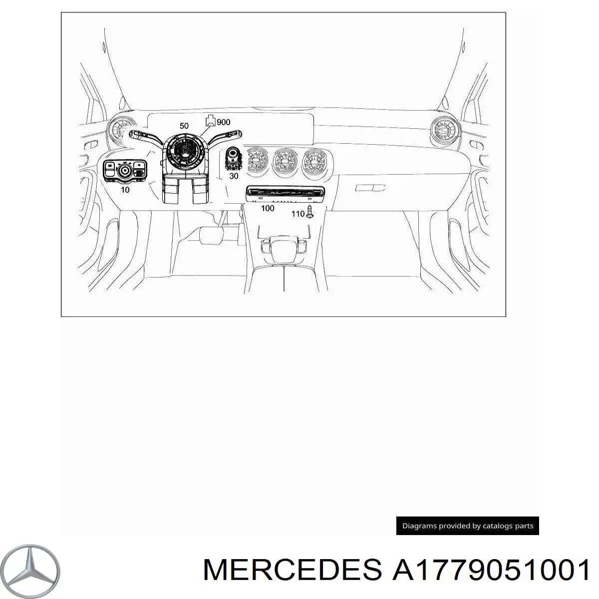 Кнопка запуску двигуна на Mercedes A (W177)
