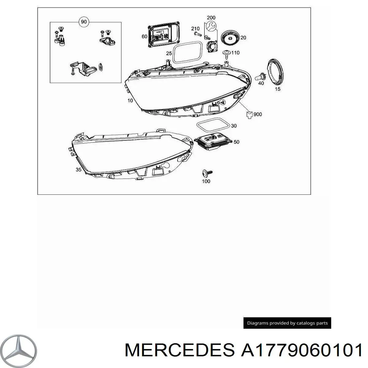 A1779060101 Mercedes Фара дальнього світла в зборі