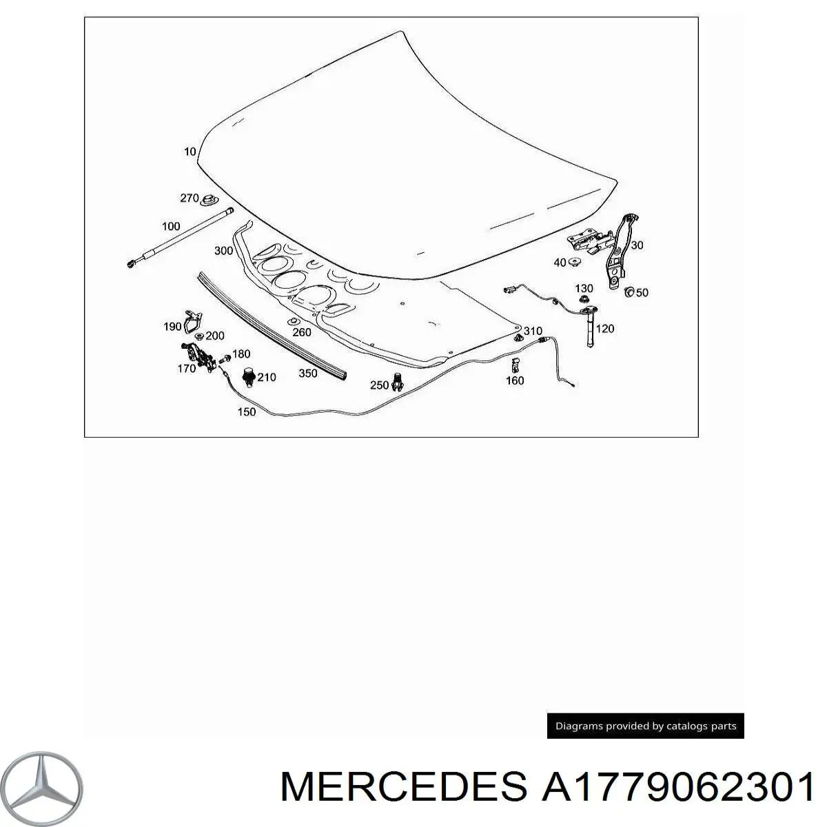 A1779062301 Mercedes ручка відкривання капота
