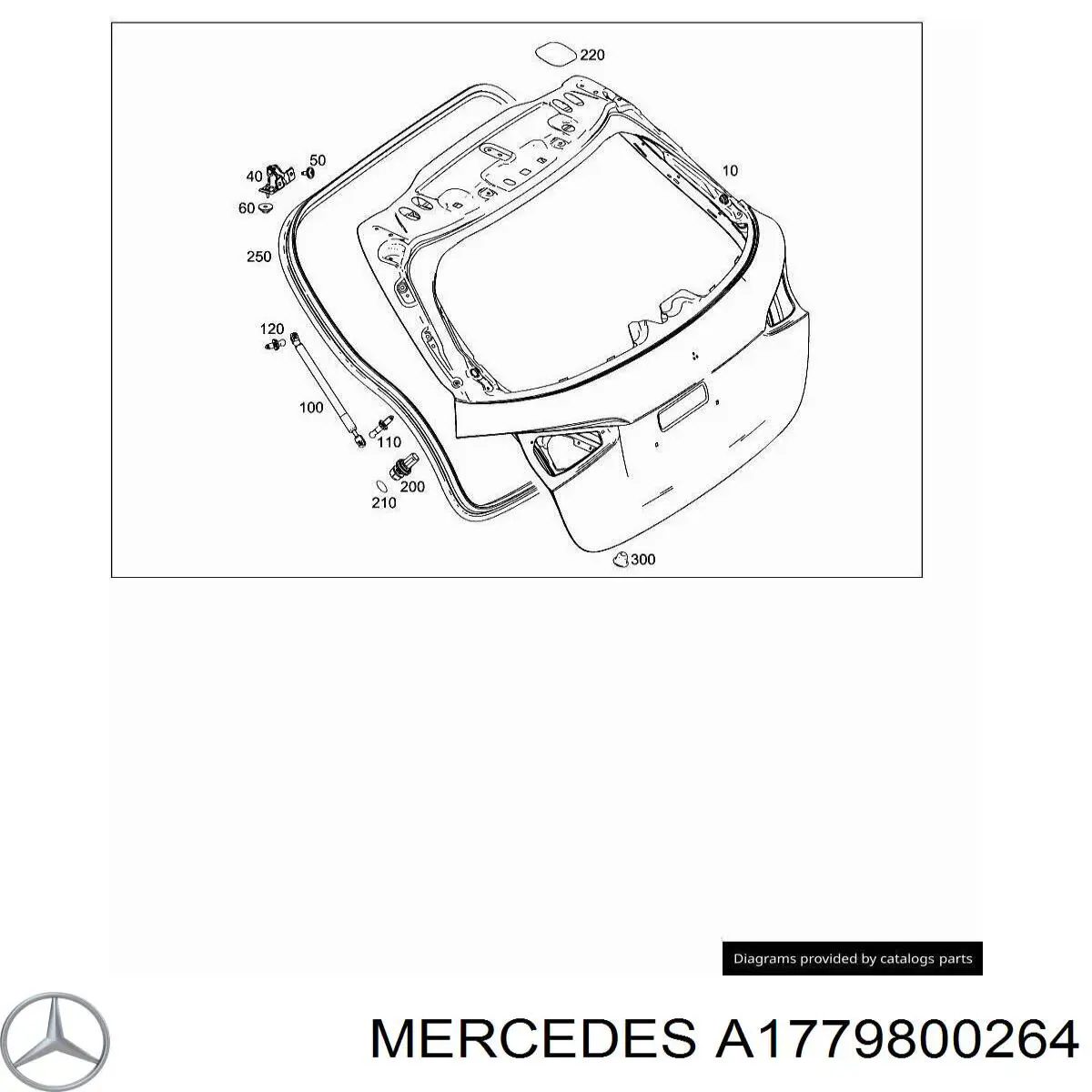 Купити A1779800264 Mercedes Амортизатор двері багажника