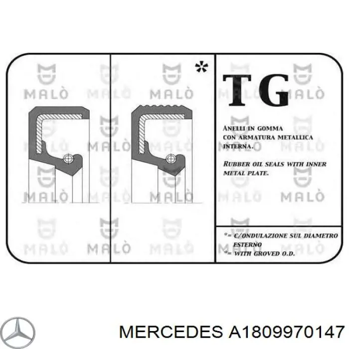 A1809970147 Mercedes Сальник генератора