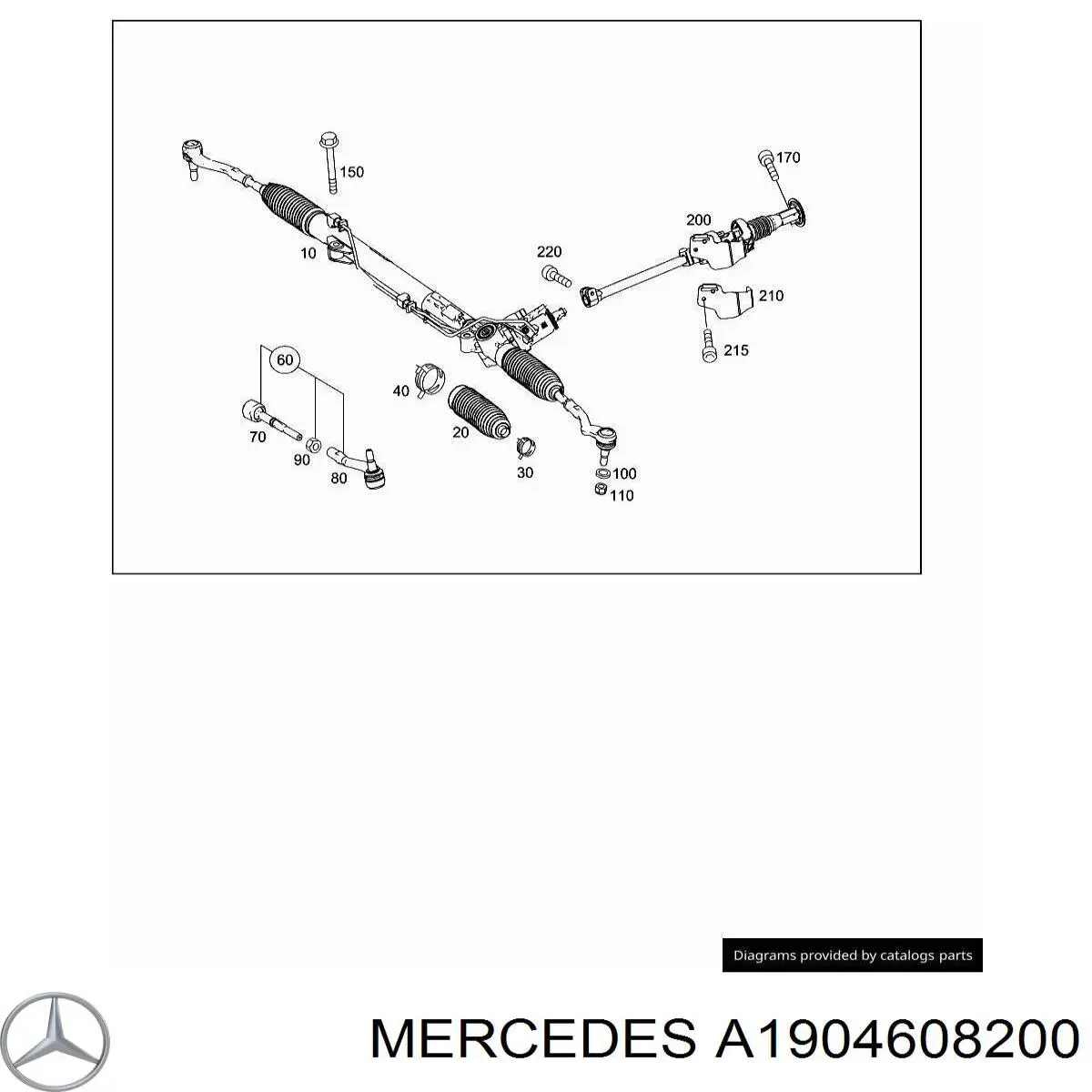 A1904603900 Mercedes Рейковий рульовий механізм