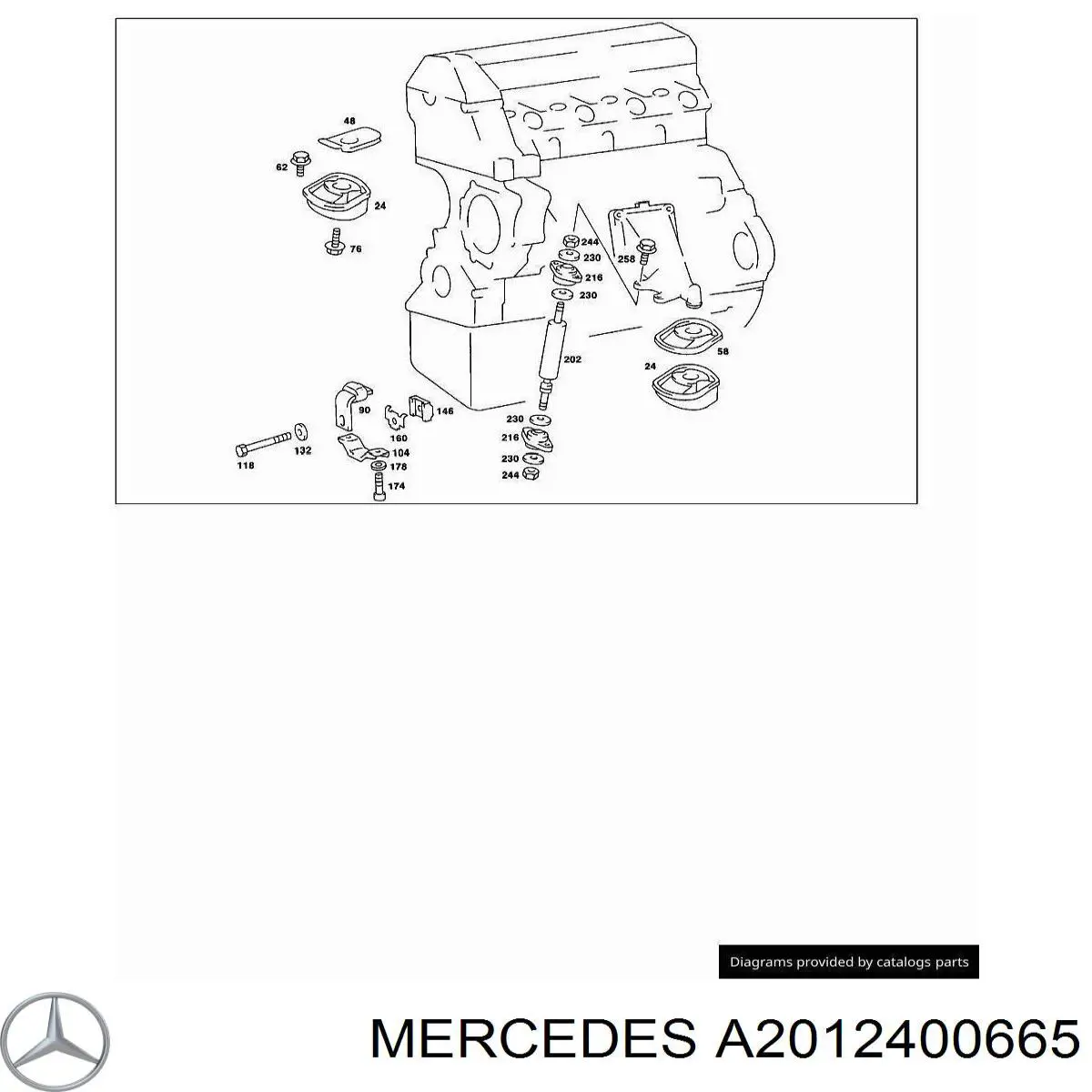 A2012400665 Mercedes Подушка передньої опори двигуна