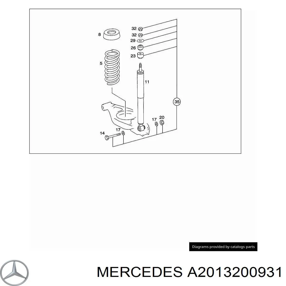 A2013200931 Mercedes амортизатор задній