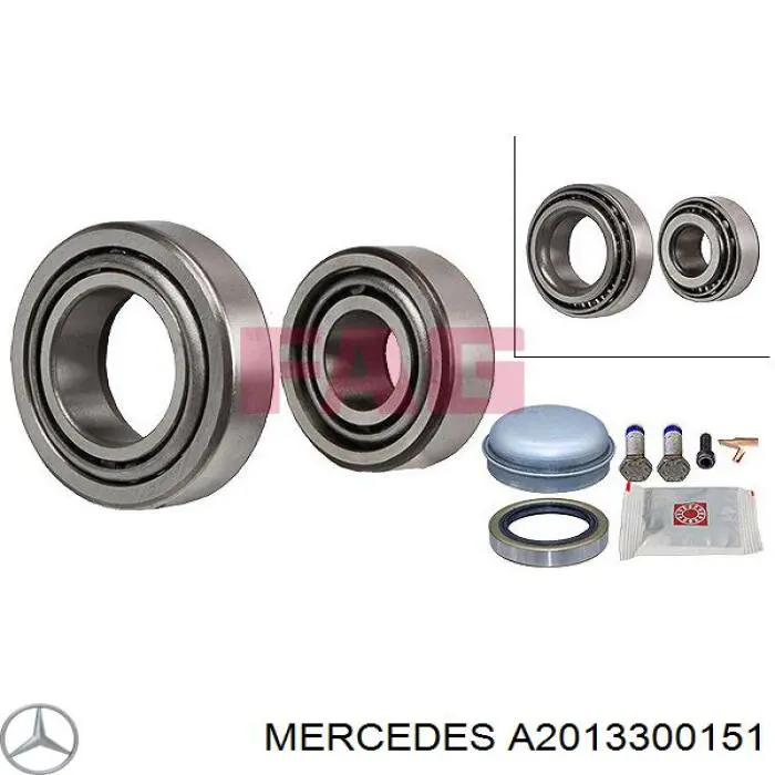 Комплект підшипник маточини передньої Mercedes A2013300151 ціна, від 10.62 USD