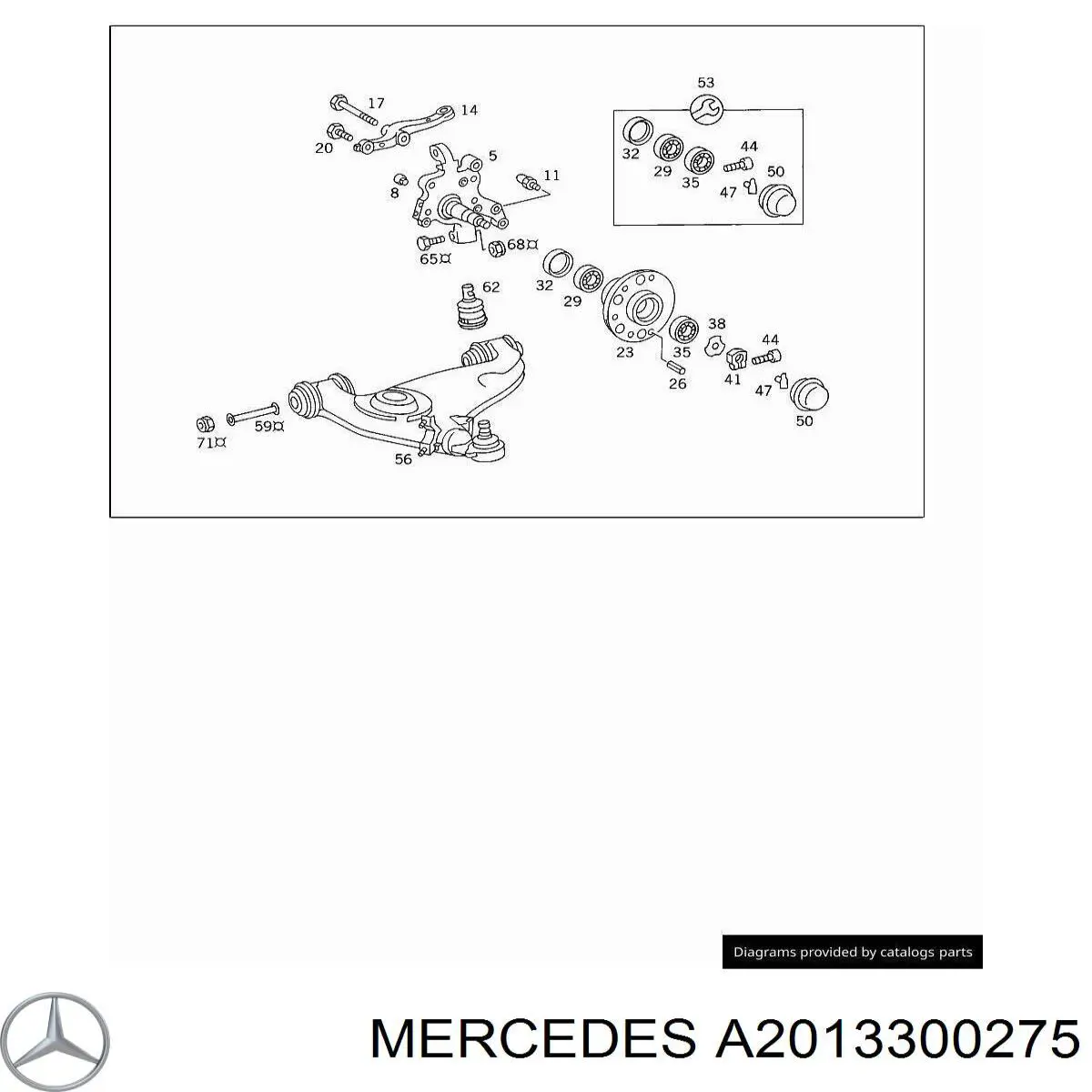 Сайлентблок нижнього важеля передньої підвіски Mercedes A2013300275 ціна, від 35.18 USD