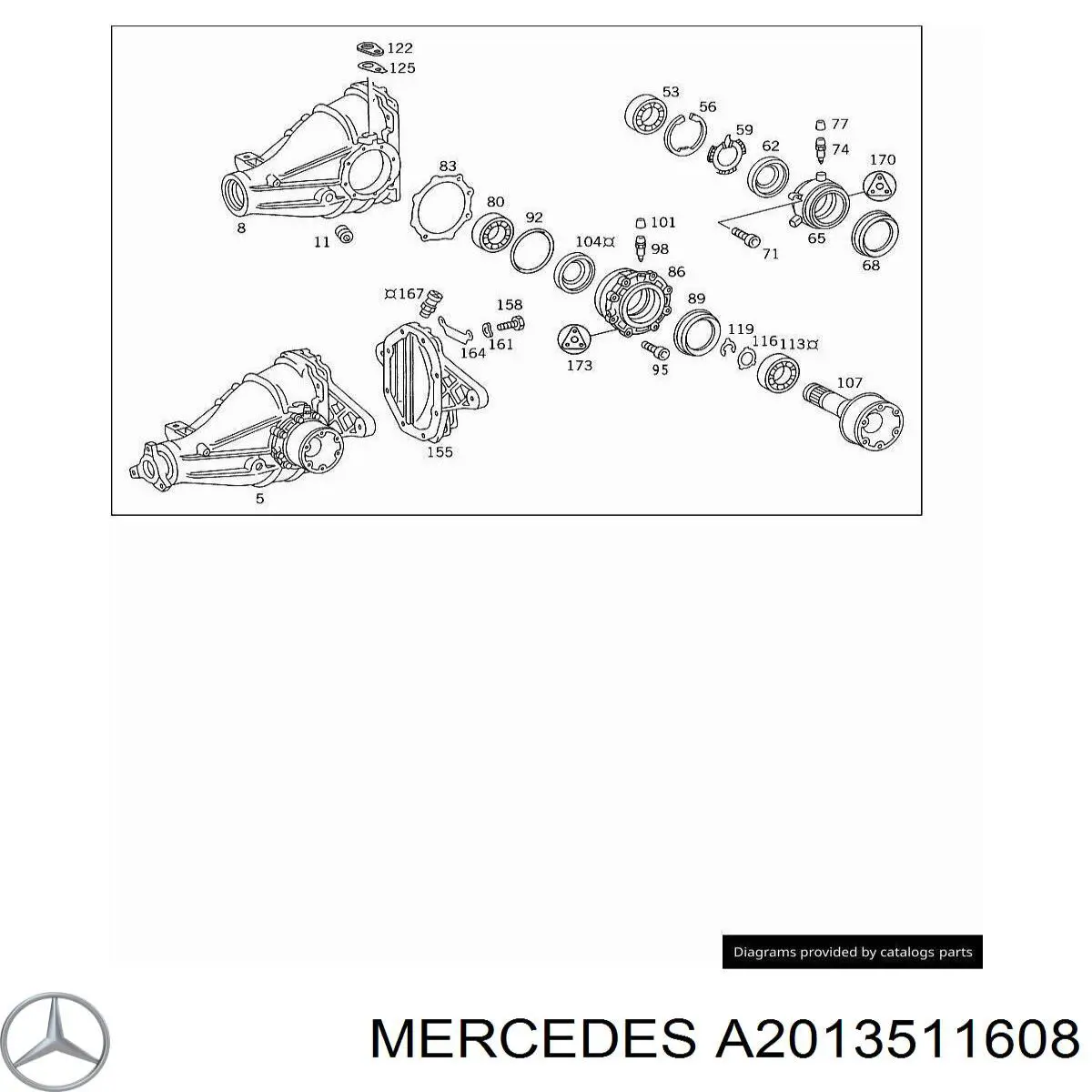 R2013511608 Mercedes Міст середній в зборі