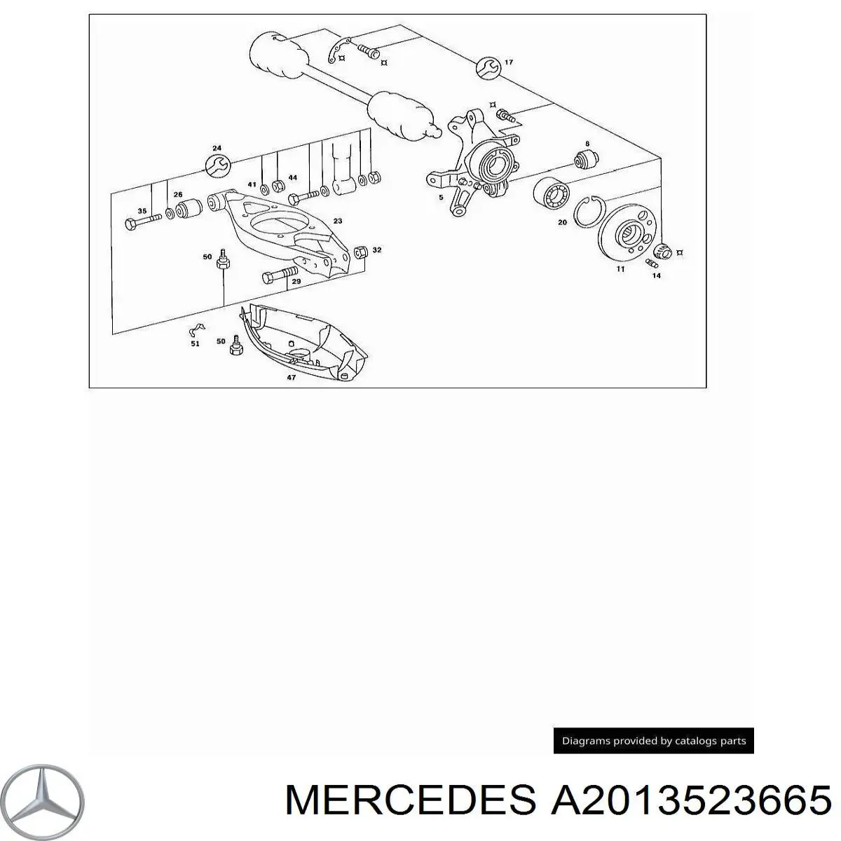 Сайлентблок заднього поперечного важеля Mercedes A2013523665 ціна, від 5.03 USD