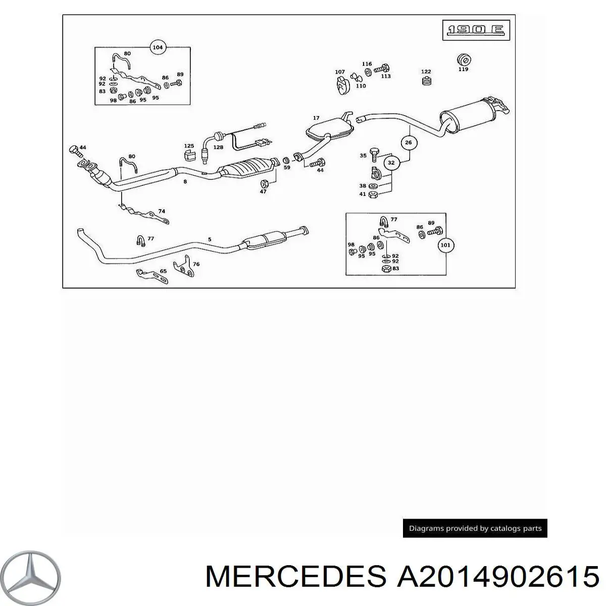 Вихлоп Mercedes A2014902615 ціна, від 62.95 USD