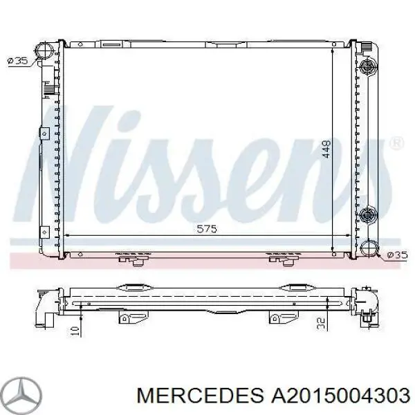 Радіатор основний Mercedes A2015004303 ціна, від 105.39 USD