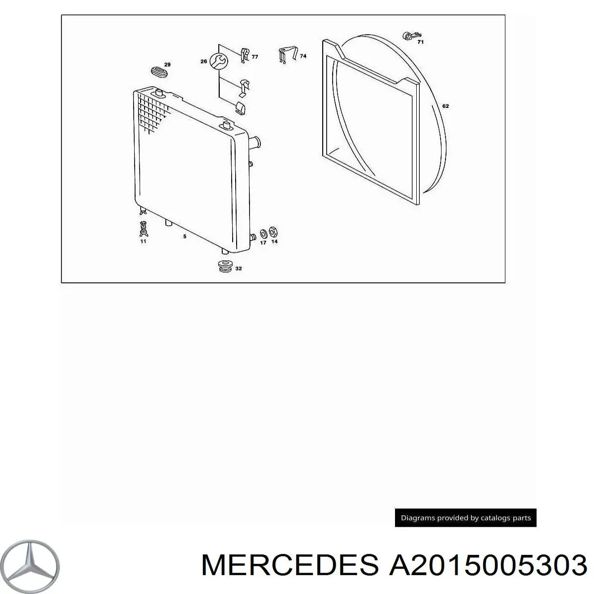 Радіатор основний Mercedes A2015005303 ціна, від 349.72 USD