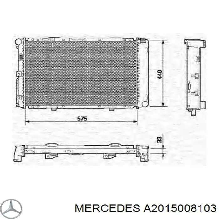 A2015008103 Mercedes Радіатор охолодження двигуна