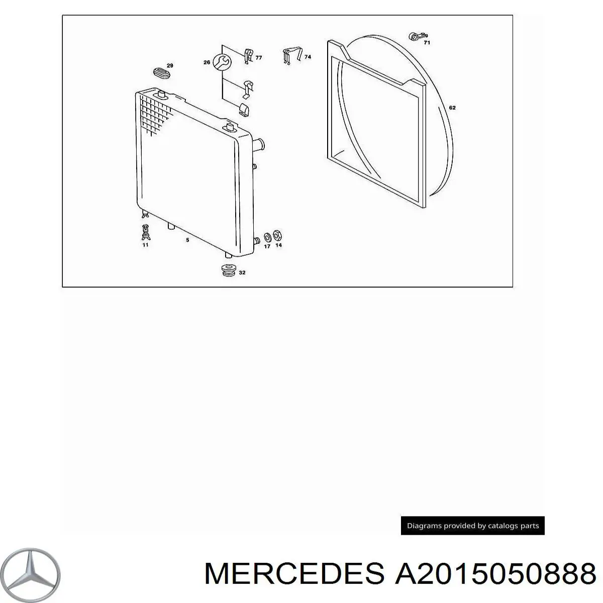 Повітропровід (дефлектор) радіатора, лівий Mercedes A2015050888 ціна, від  USD