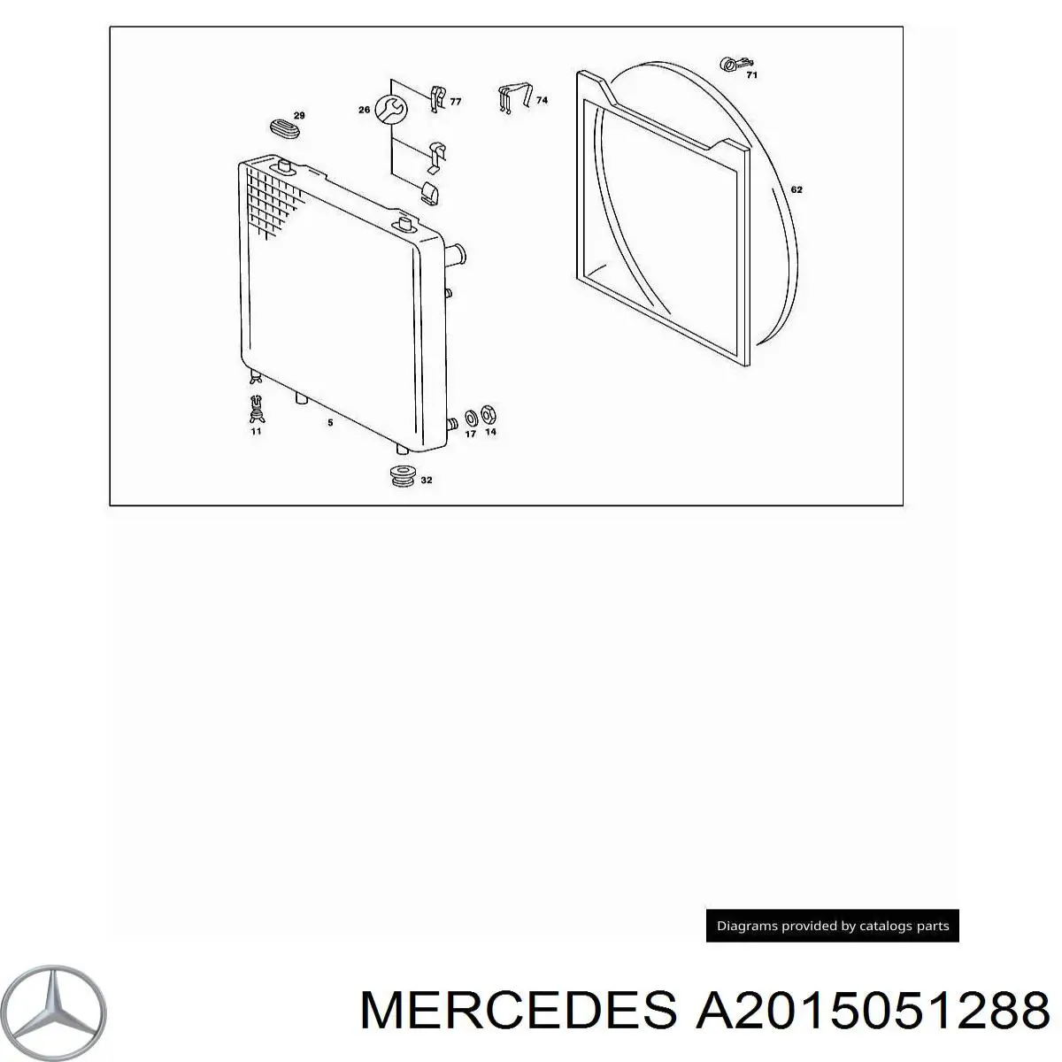 A2015051288 Mercedes Повітропровід (дефлектор) радіатора, правий