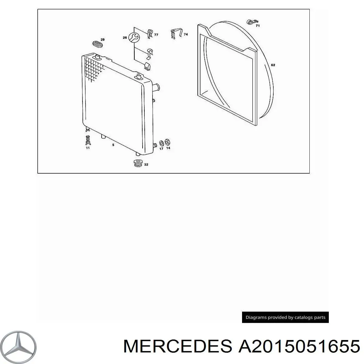Дифузор (кожух) радіатора охолодження Mercedes A2015051655 ціна, від 86.71 USD
