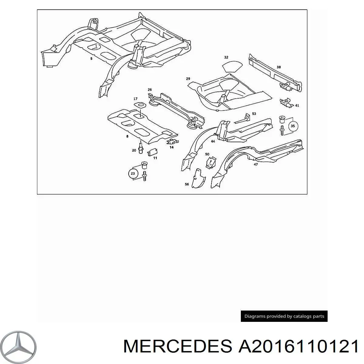 Лонжерон рами задній, лівий Mercedes A2016110121 ціна, від 185.13 USD