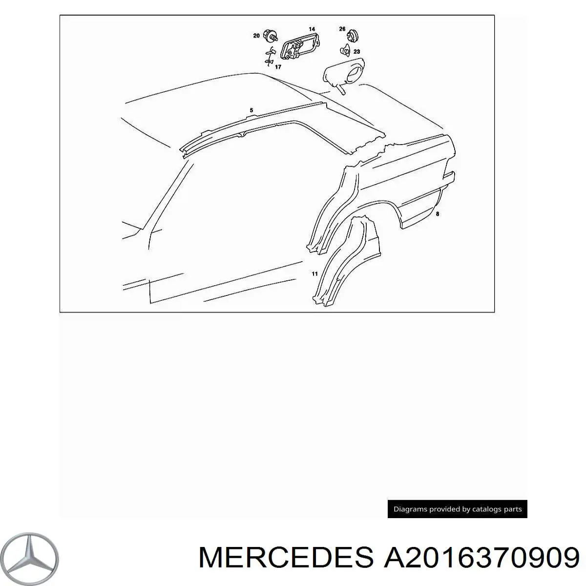 2016370909 Mercedes крило заднє ліве