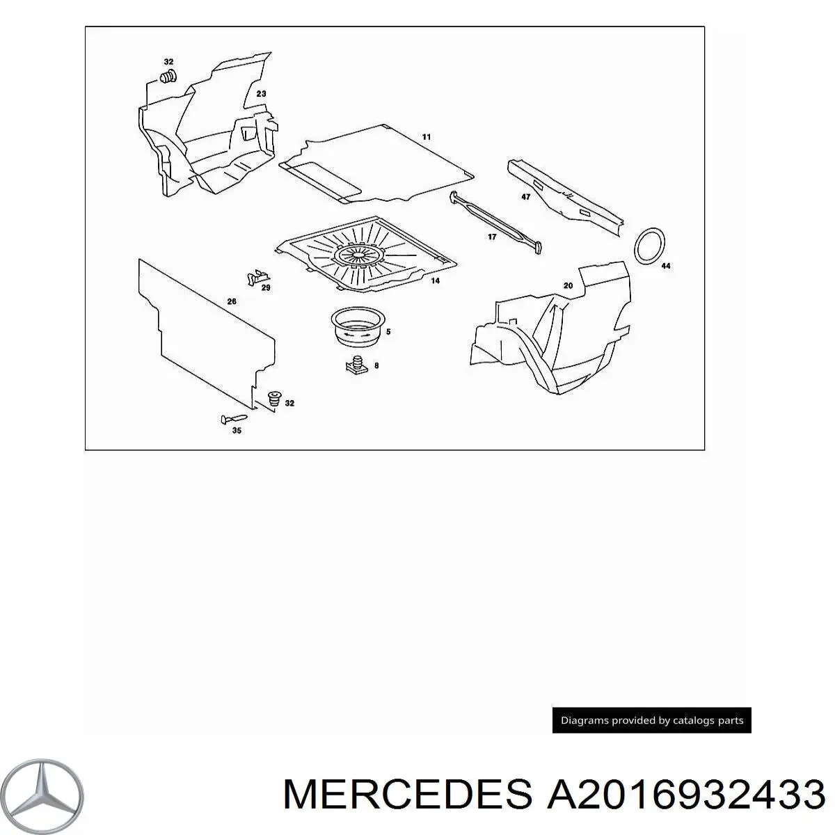 A2016931433 Mercedes Облицювання багажного відсіку, праве