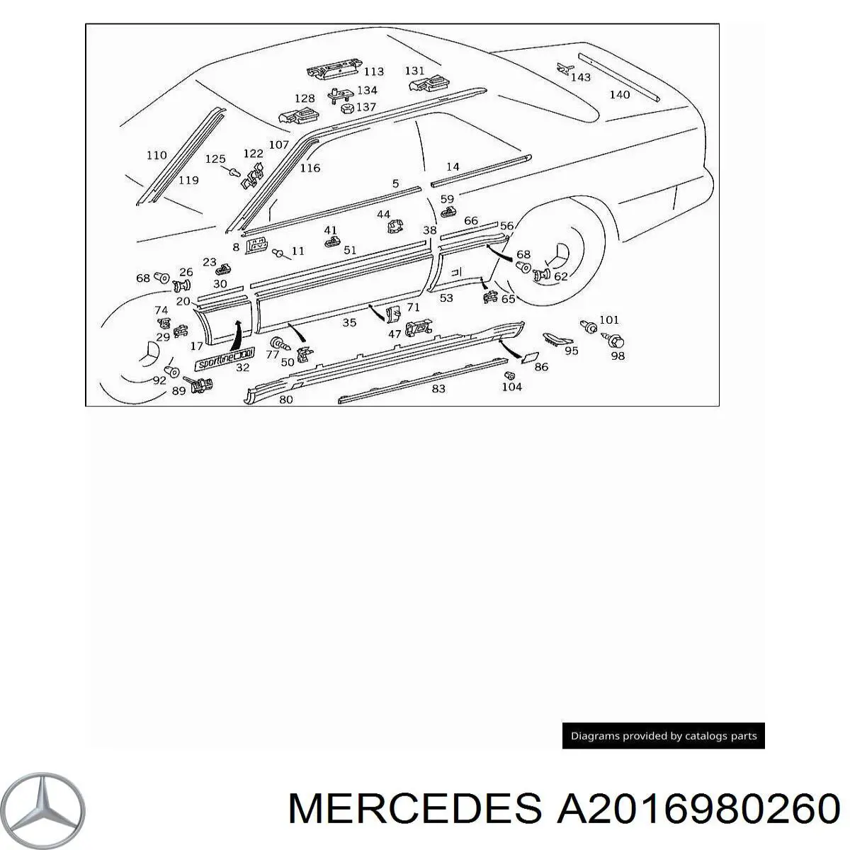  Mercedes A2016980260 ціна, від 1.08 USD