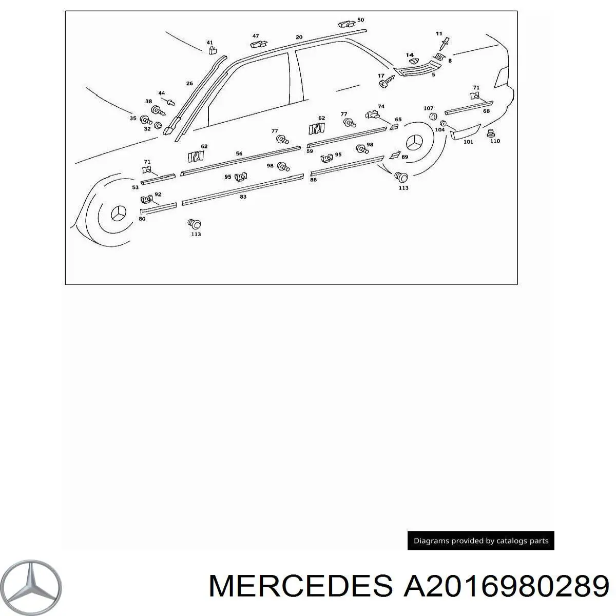 Накладка заднього правого крила Mercedes A2016980289 ціна, від 4.97 USD