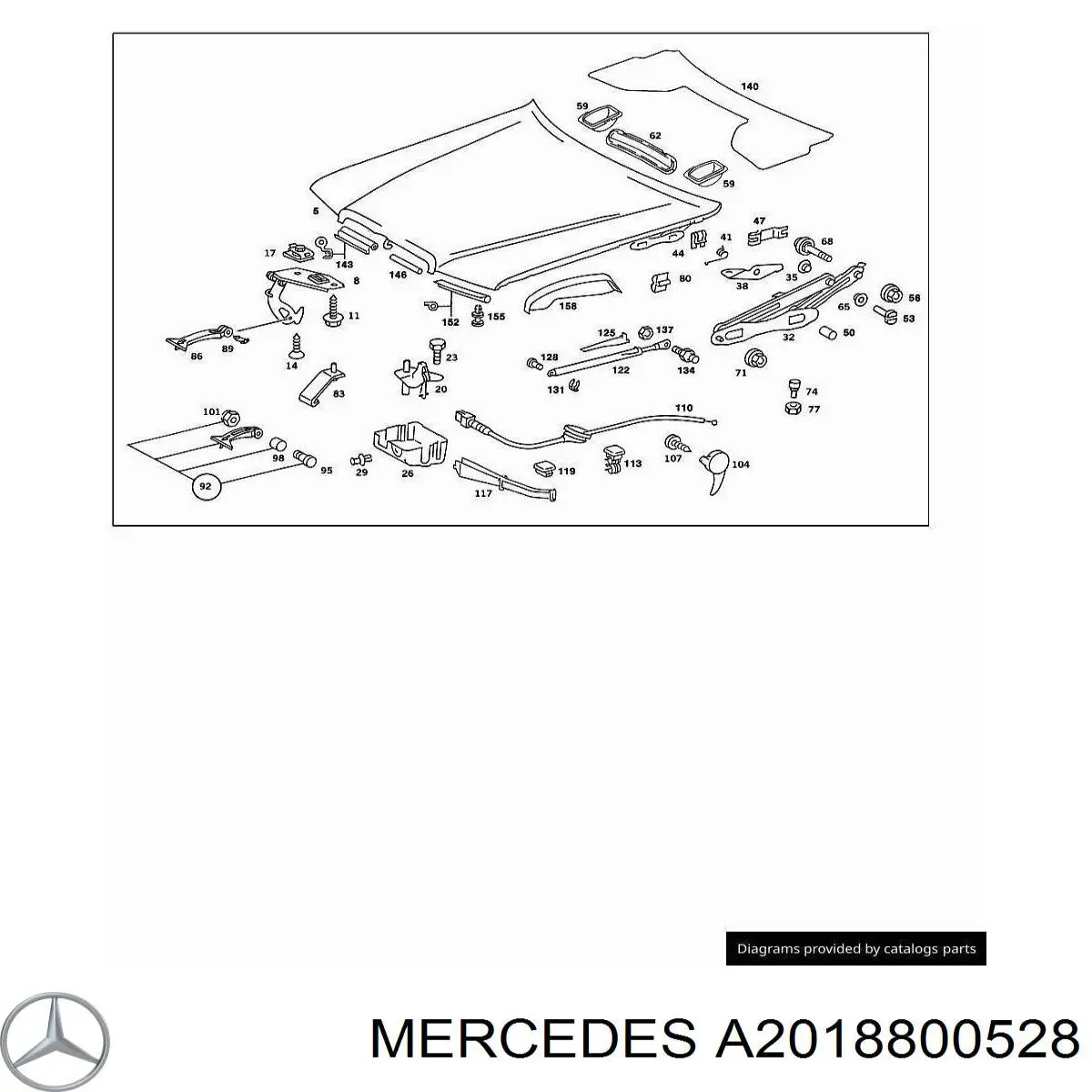 Петля капота, ліва Mercedes A2018800528 ціна, від 14.90 USD