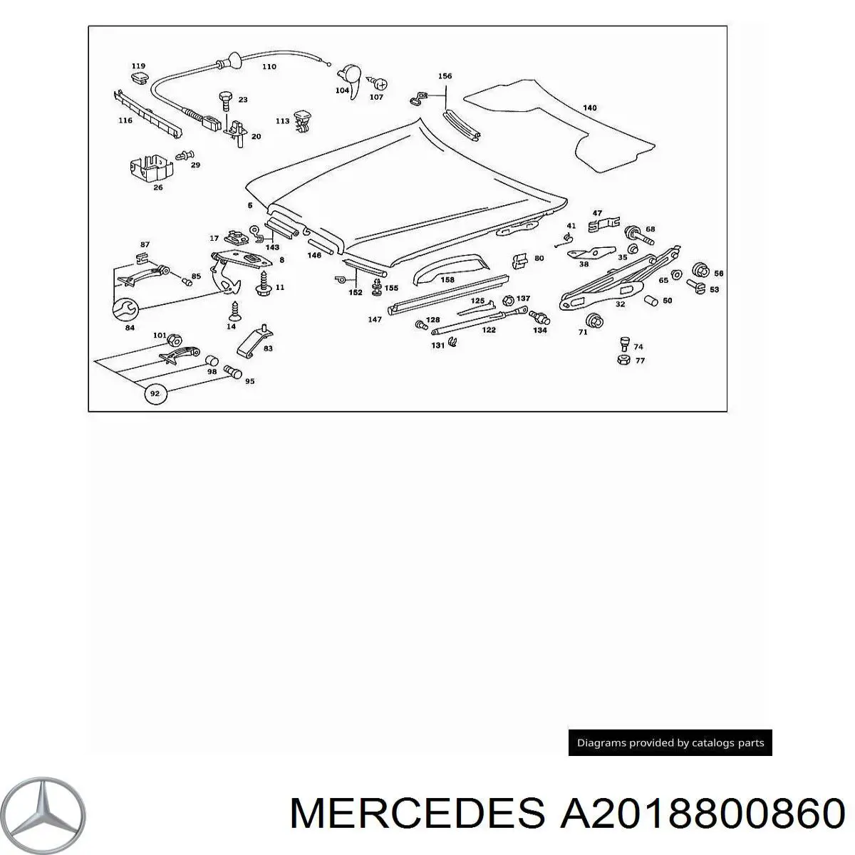 Замок капота Mercedes A2018800860 ціна, від 92.14 USD