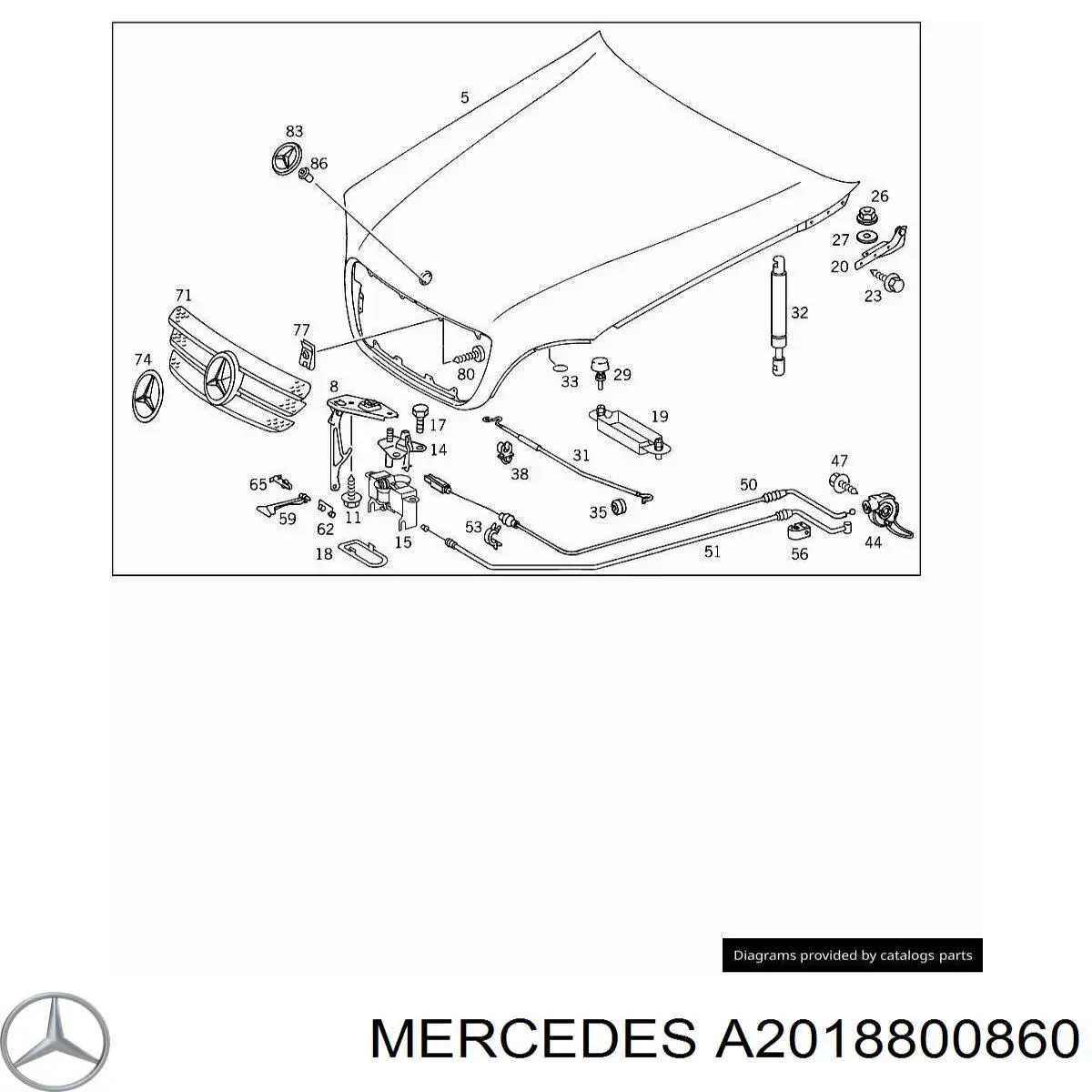 1638800160 Mercedes замок капота