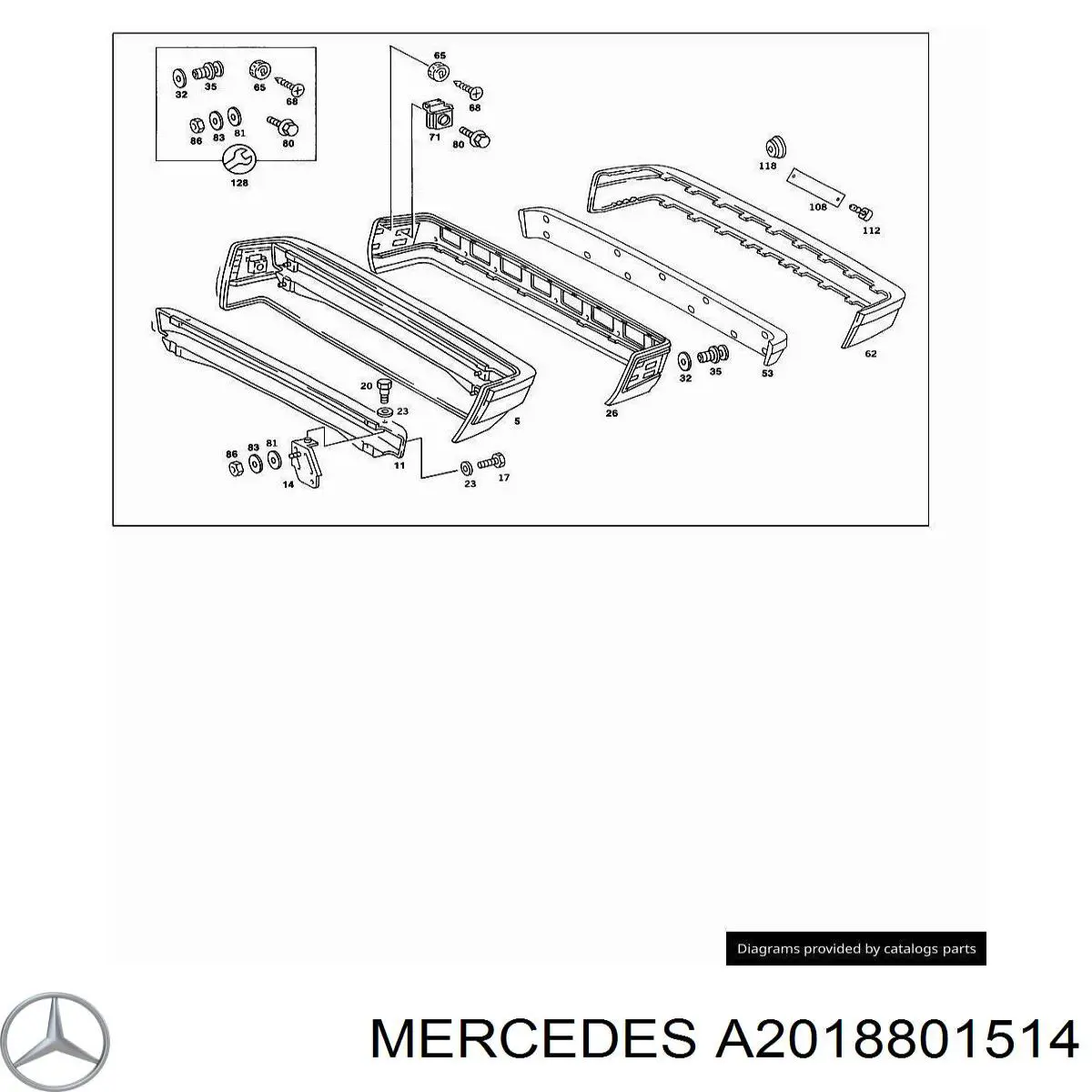 Кронштейн підсилювача заднього бампера Mercedes A2018801514 ціна, від  USD
