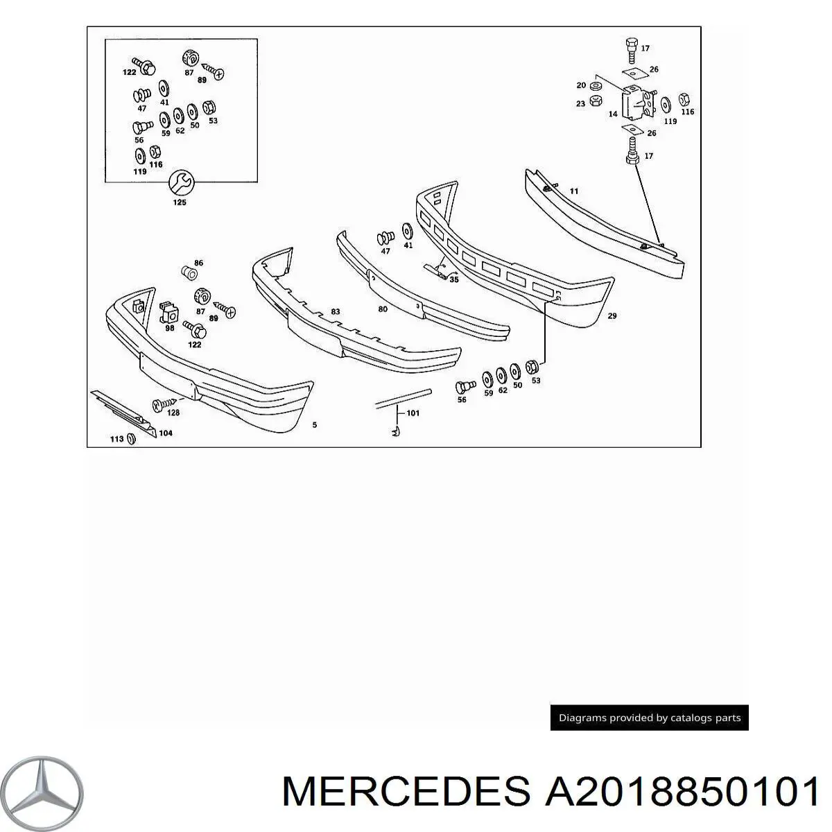 A2018850101 Mercedes Балка бампера переднього