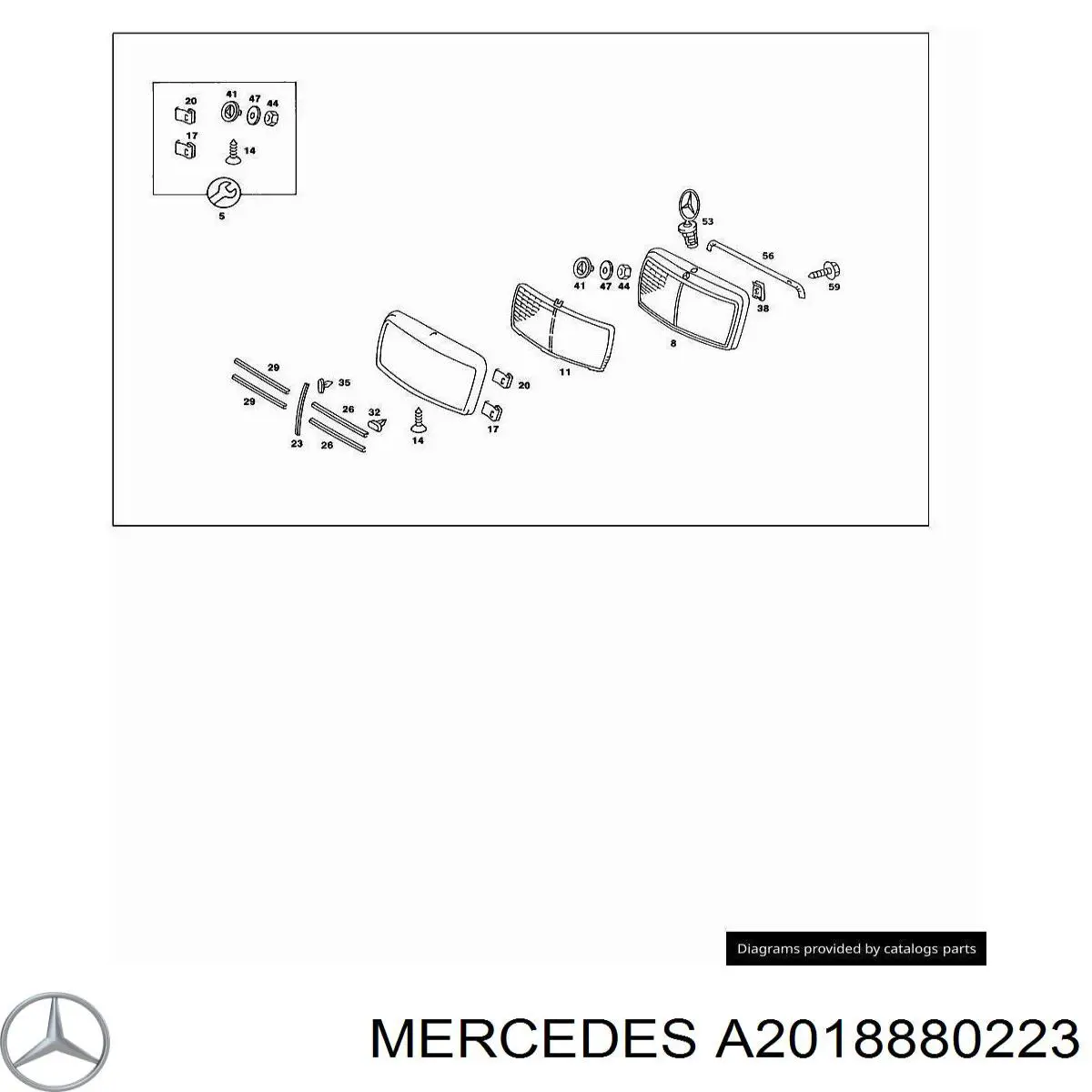 Купити A2018880223 Mercedes Захисна решітка радіатора