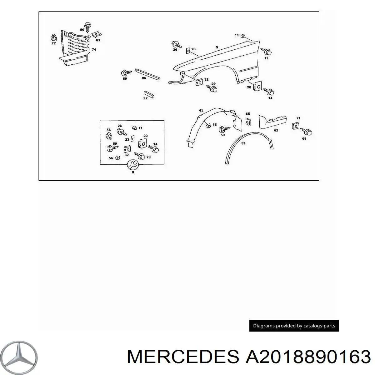 A2018890163 Mercedes Вія (накладка) лівої фари