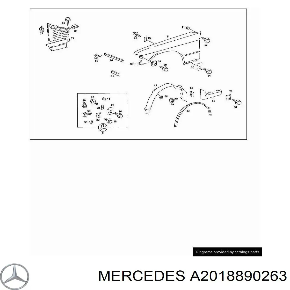 A2018890263 Mercedes вія (накладка правої фари)