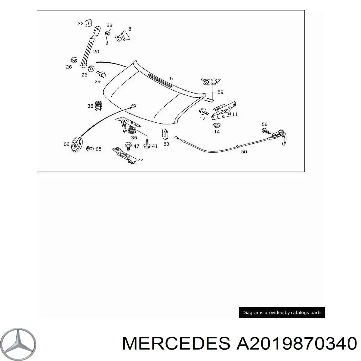 Купити A2019870340 Mercedes Буфер/відбійник капота