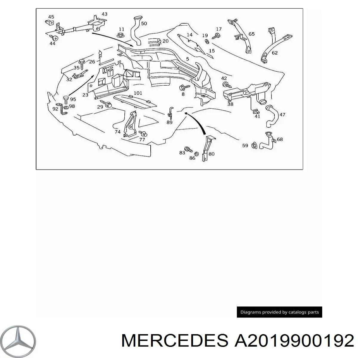 Купити A2019900192 Mercedes Пістон (кліп) кріплення обшивки дверей