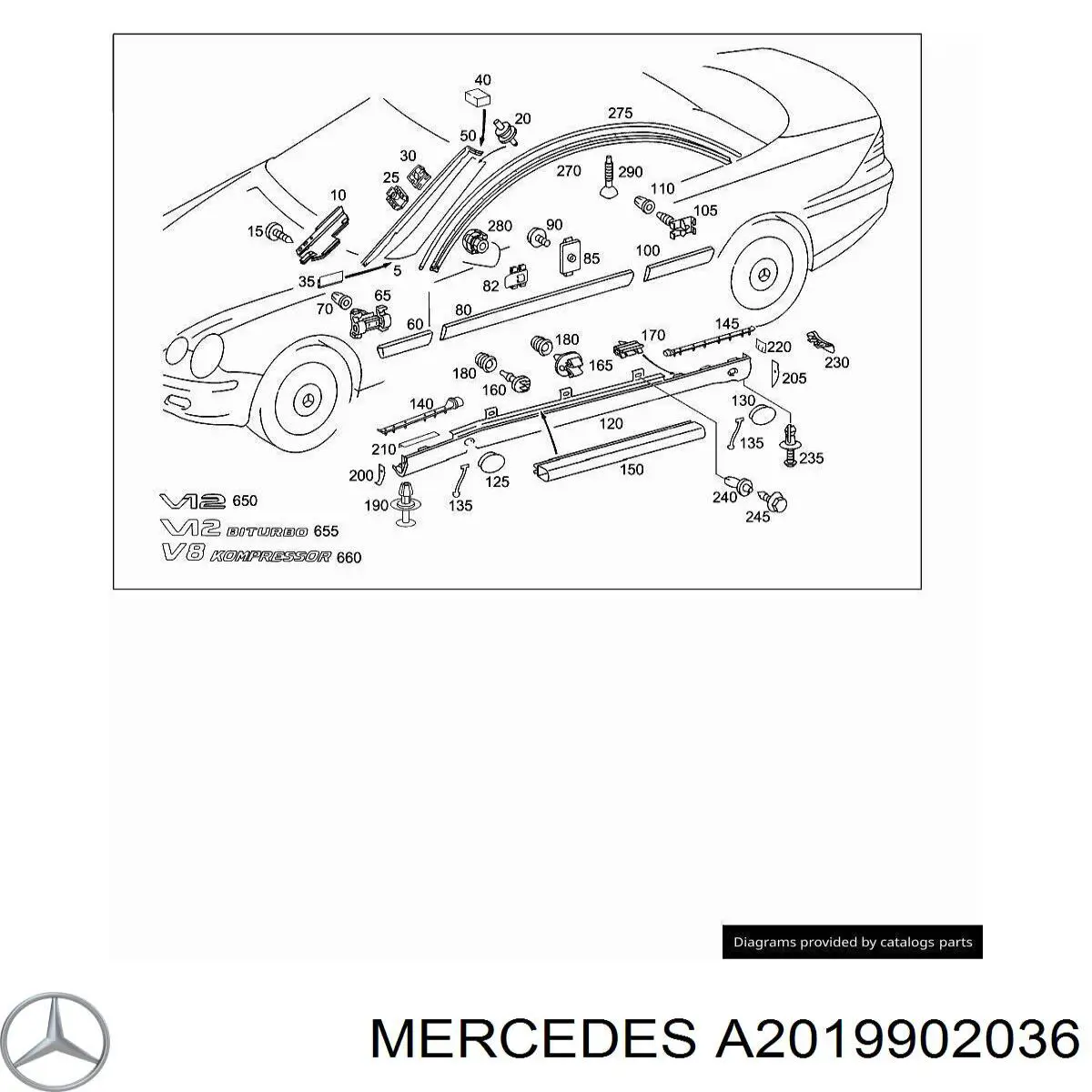  Mercedes A2019902036 ціна, від 1.14 USD