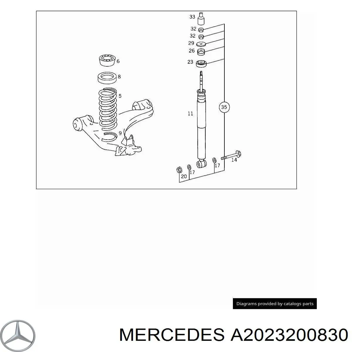 A2023200830 Mercedes амортизатор передній