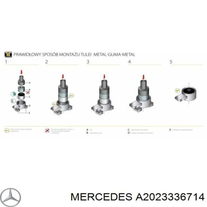 Сайлентблок нижнього важеля передньої підвіски Mercedes A2023336714 ціна, від 6.55 USD