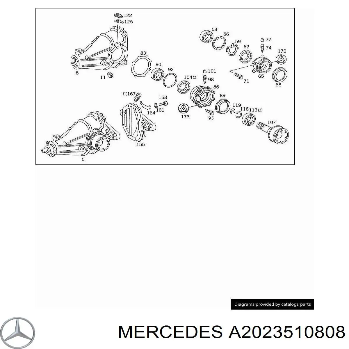 Міст задній в зборі Mercedes R2013511608 ціна, від 95.45 USD
