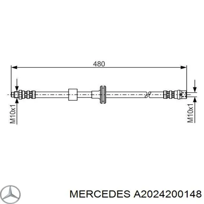 A2024200148 Mercedes шланг гальмівний передній