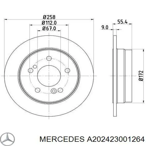 A202423001264 Mercedes диск гальмівний задній