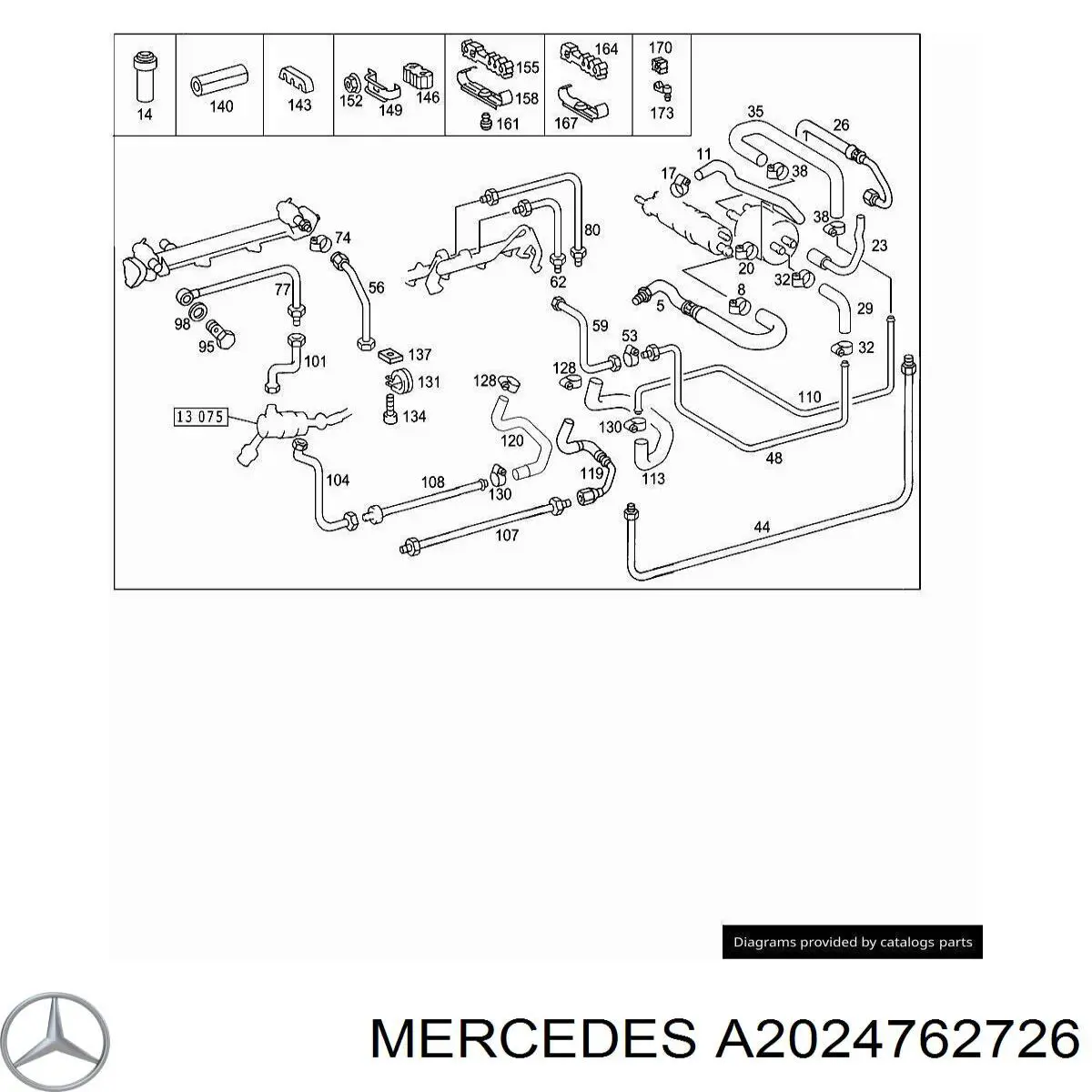 A2024762726 Mercedes Шланг паливний, універсальний