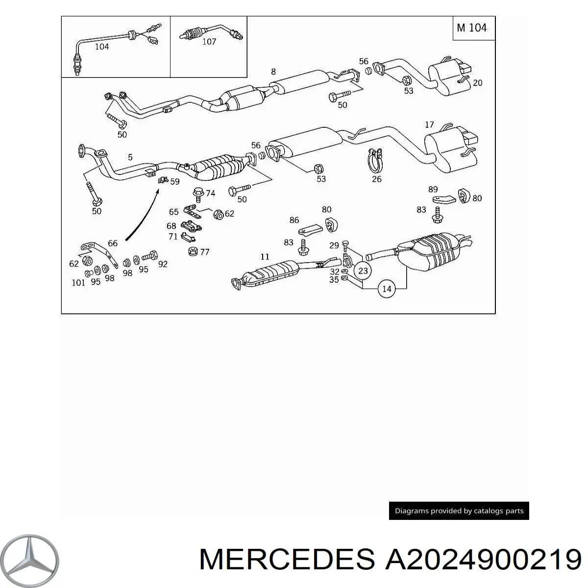 A2024900219 Mercedes Каталітичний нейтралізатор відпрацьованих газів