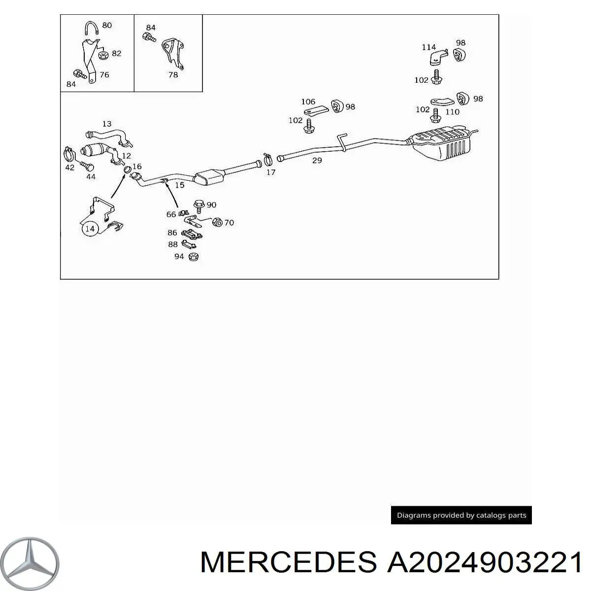 Глушник Mercedes A2024903221 ціна, від 405.55 USD