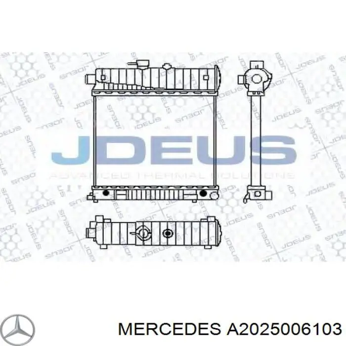 Купити A2025006103 Mercedes Радіатор двигуна